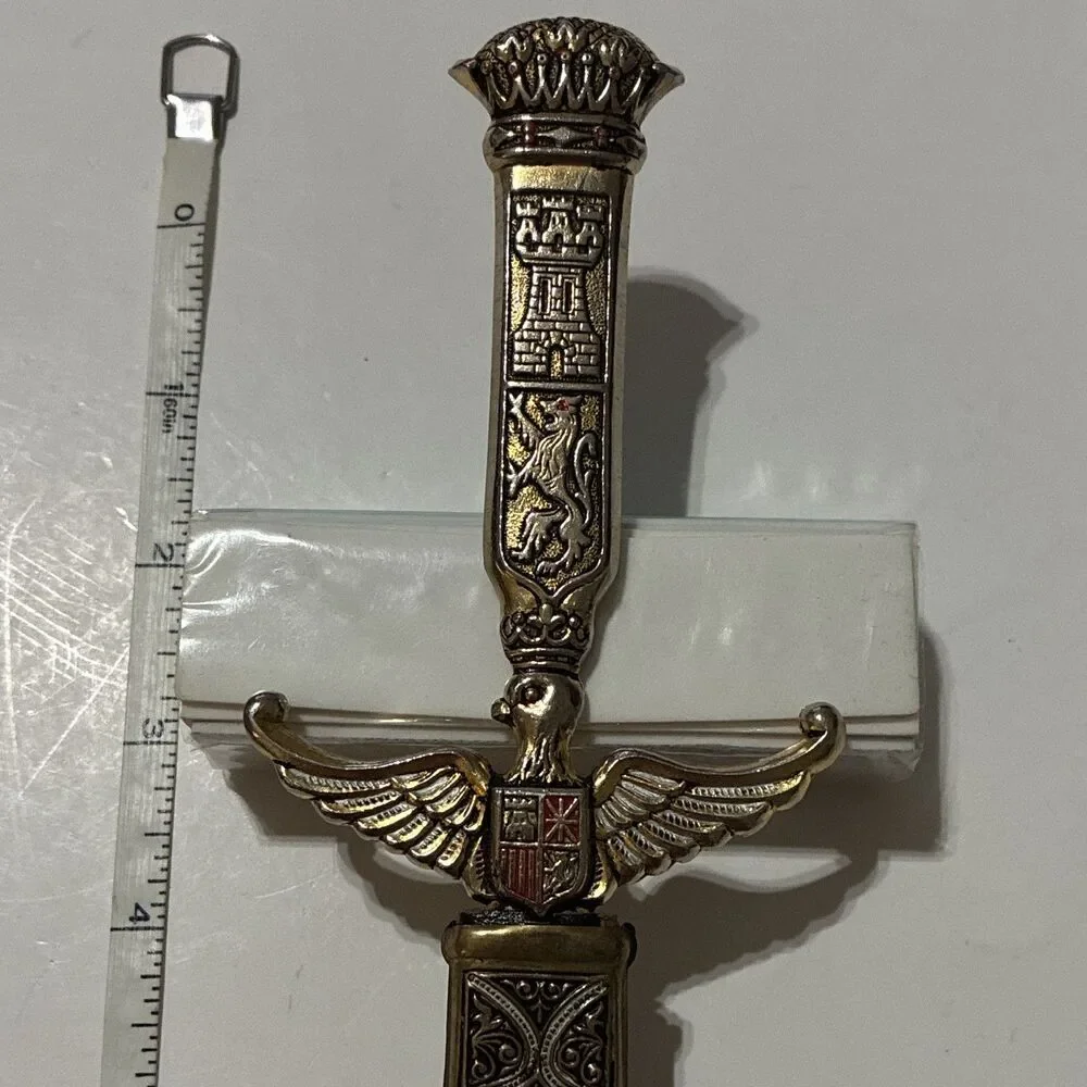 Vintage Spanish Toledo Style Decorative Dagger Letter Opener With Sheath 11.5”